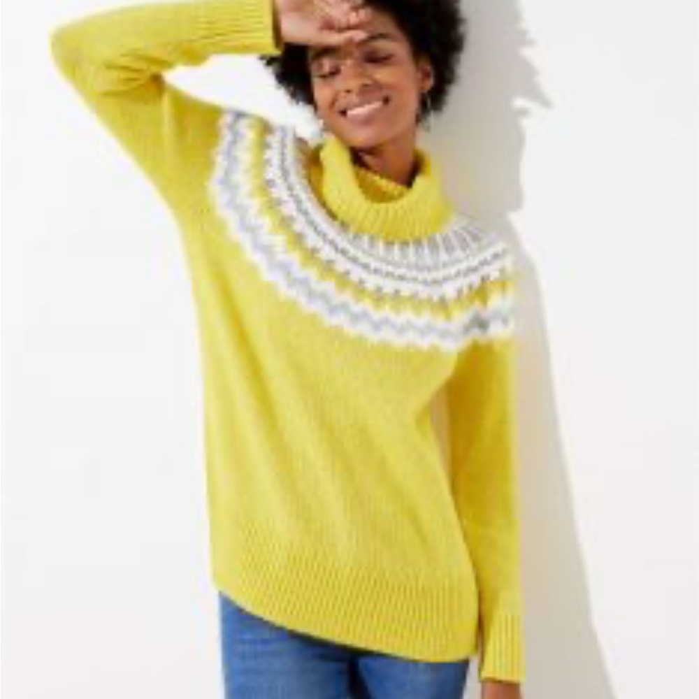 LOFT fair isle alpine cozy turtleneck sweater